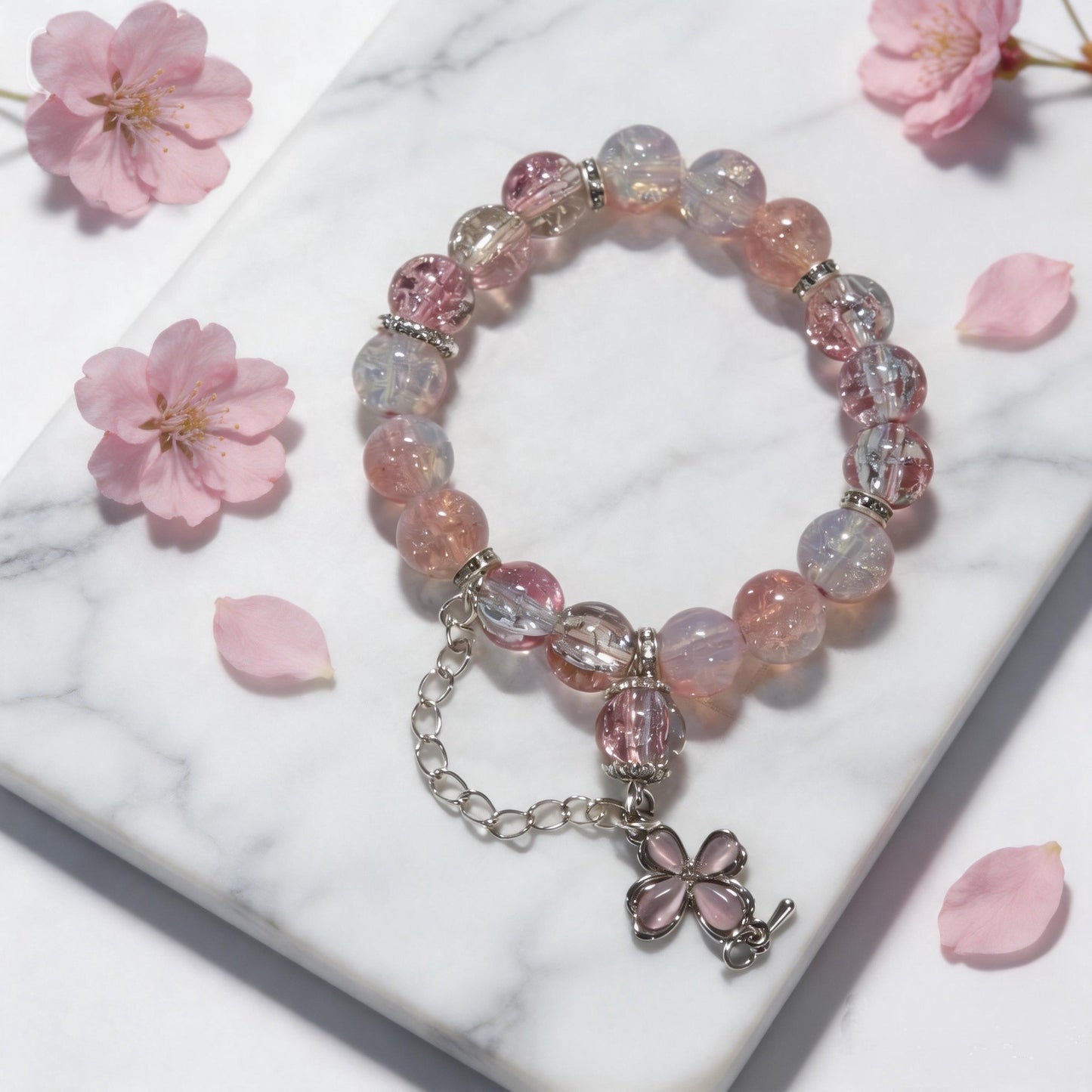 Pink Ice Butterfly Kiss Bracelet