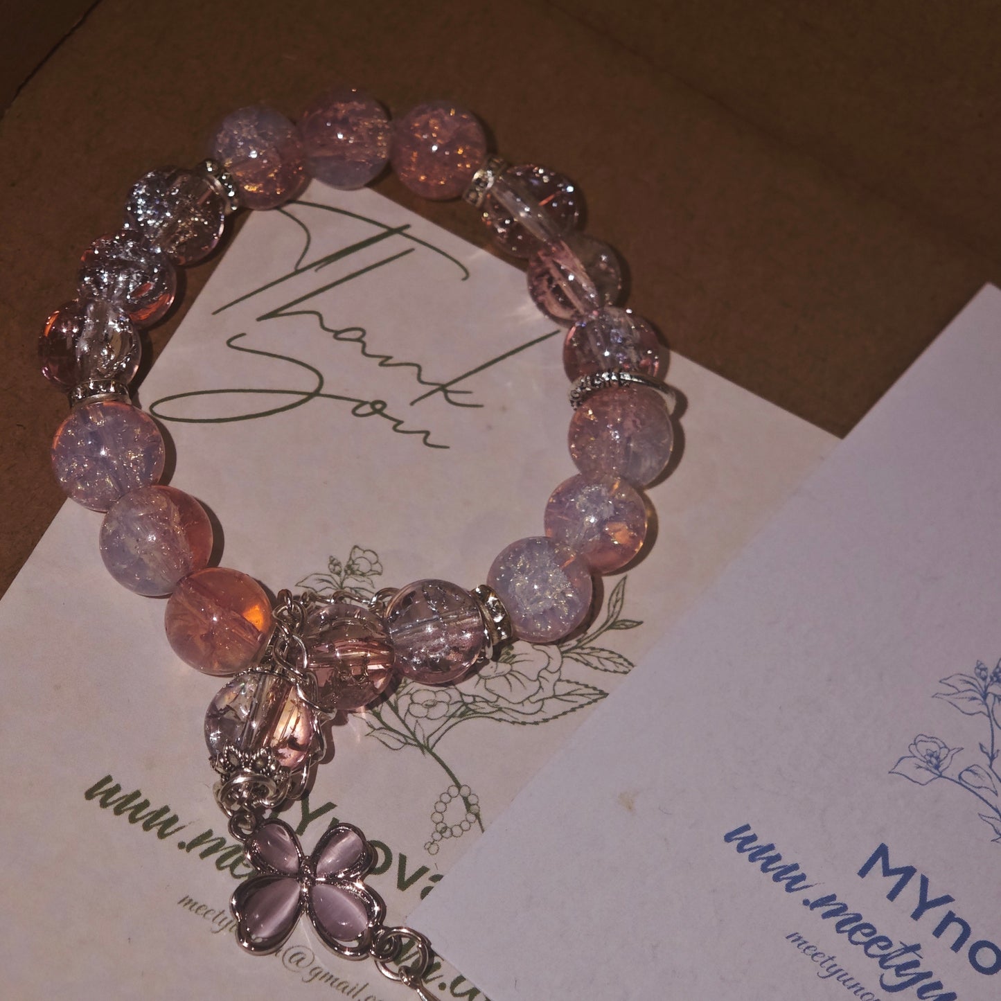 Pink Ice Butterfly Kiss Bracelet